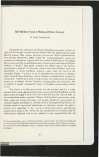 Did Weimar Have a National Ethnic Policy? 57