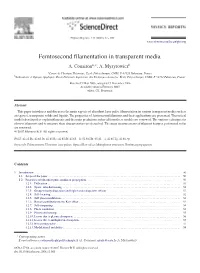 Femtosecond Filamentation in Transparent Media