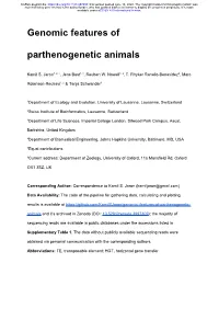 Genomic Features of Parthenogenetic Animals