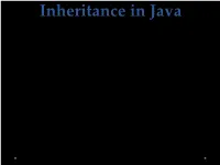 Inheritance in Java