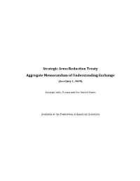 Strategic Arms Reduction Treaty Aggregate Memorandum Of