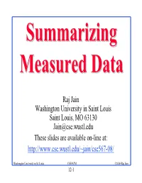 Summarizing Measured Data