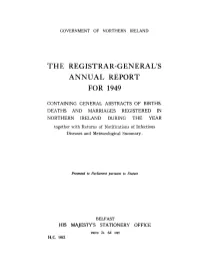 The Registrar-General's Annual Report for 1949
