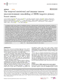 The Temporal Mutational and Immune Tumour Microenvironment