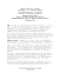 (801) 556-7255 Admiral Charles R. Richard Commander, US Strategic Command Rear