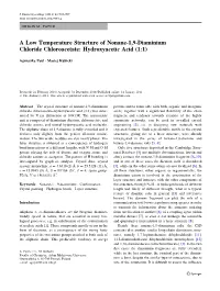A Low Temperature Structure of Nonane-1,9-Diaminium Chloride Chloroacetate: Hydroxyacetic Acid (1:1)