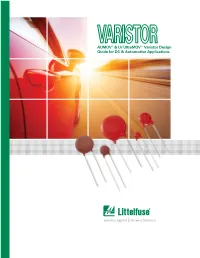 AUMOV® & LV Ultramov™ Varistor Design Guide for DC & Automotive Applications