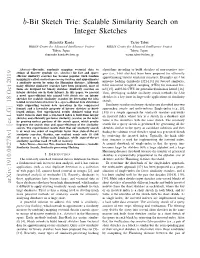 B-Bit Sketch Trie: Scalable Similarity Search on Integer Sketches