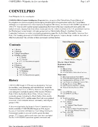 COINTELPRO - Wikipedia, the Free Encyclopedia Page 1 of 8