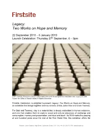 Legacy: Two Works on Hope and Memory
