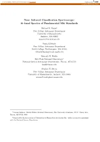 Near–Infrared Classification Spectroscopy: H–Band Spectra of Fundamental MK Standards