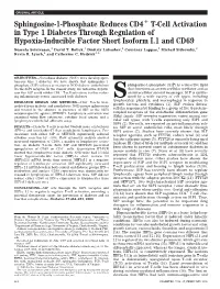 Sphingosine-1-Phosphate Reduces CD4 T-Cell Activation in Type 1