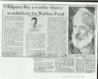 As Substitute, for Walden Pond