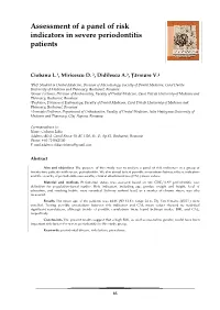 Assessment of a Panel of Risk Indicators in Severe Periodontitis Patients