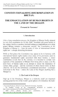 Constitutionalising Discrimination in Bhutan