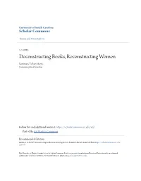 Deconstructing Books, Reconstructing Women Summers Esther Morris University of South Carolina