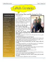 Interviewing Theo and His Seeing Eye Dog Inside the Issue by Mel Weirich I Decided the Best Way to Find Changes to Lamuth…...P