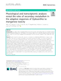 Physiological and Transcriptomic Analyses Reveal the Roles Of
