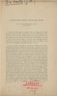 Protracted Simple Continued Fever