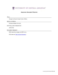 Recognized Student Organizations (Rsos)