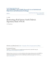 Restructing a Rail System: South Dakota's Experience from 1976-81 C