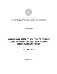 Small-Signal Stability Analysis of Voltage Source Converter Based High-Voltage Direct-Current Systems
