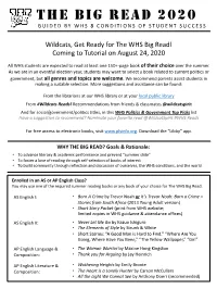 The Big Read 2020 Guided by Whs 8 Conditions of Student Success