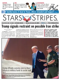 Trump Signals Restraint on Possible Iran Strike