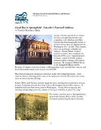 Lincoln's Farewell Address