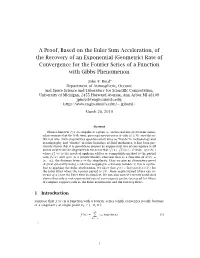 Rate of Convergence for the Fourier Series of a Function with Gibbs Phenomenon