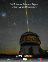 2017 Annual Progress Report of the Gemini Observatory Table of Contents