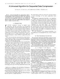 A Universal Algorithm for Sequential Data Compression