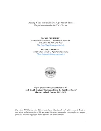 Adding Value to Sustainable Agri-Food Chains: Experimentation in the Pork Sector