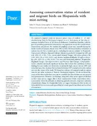 Assessing Conservation Status of Resident and Migrant Birds on Hispaniola with Mist-Netting