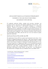Open Document Formats As an Enabler of Interoperability