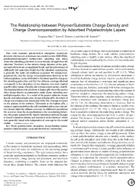 The Relationship Between Polymer/Substrate Charge Density and Charge Overcompensation by Adsorbed Polyelectrolyte Layers ∗ ∗ Yongwoo Shin, James E