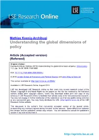 Understanding the Global Dimensions of Policy
