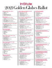 2021Golden Globes Ballot