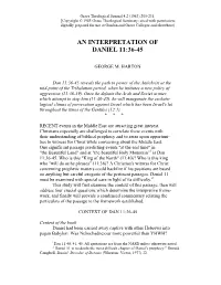 An Intepretation of Daniel 11:36-45