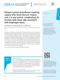 Delayed Massive Hemothorax Requiring