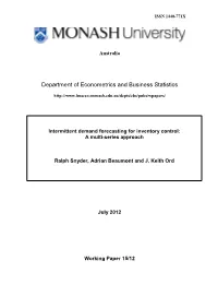 Department of Econometrics and Business Statistics