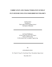 Fabrication and Characterization of Heat Flux Sensor Using Polymer Derived Ceramics