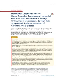 Incremental Diagnostic Value of Stress&Nbsp;Computed