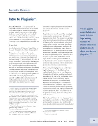 Intro to Plagiarism