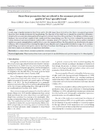 Maize Flour Parameters That Are Related to the Consumer Perceived