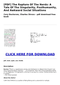 PDF the Rapture of the Nerds: a Tale of the Singularity