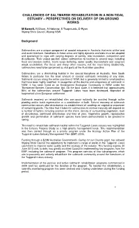 Challenges of Saltmarsh Rehabilitation in a Non-Tidal Estuary – Perspectives on Delivery of On-Ground Works
