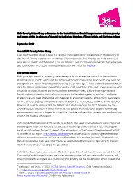 Child Poverty Action Group Submission to the United Nations