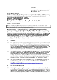 Minerals Mid Devon District: Section 73 Application