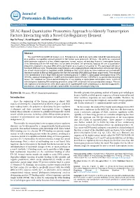 SILAC-Based Quantitative Proteomics Approach to Identify Transcription